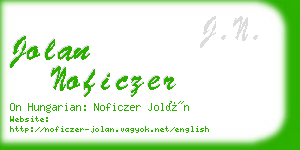 jolan noficzer business card